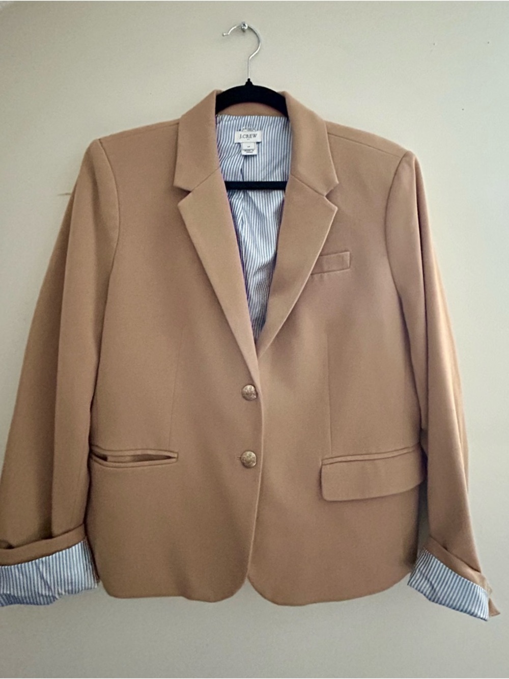 J. Crew Women's Schoolboy Camel Blazer; size 14